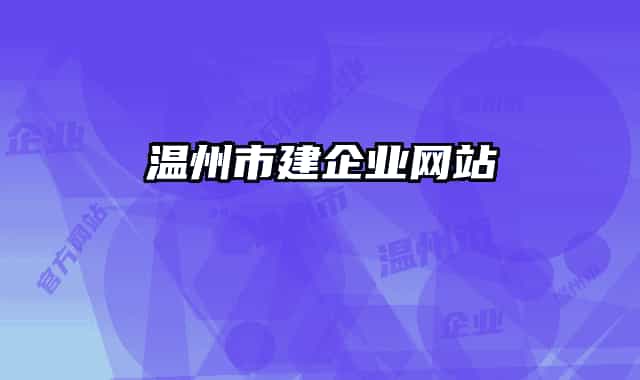 温州市建企业网站