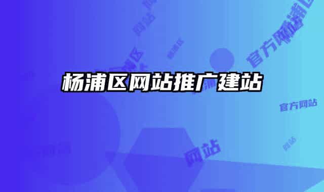 杨浦区网站推广建站