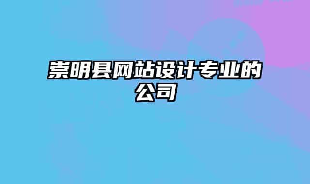 崇明县网站设计专业的公司