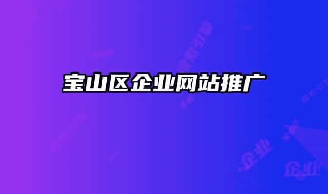 宝山区企业网站推广