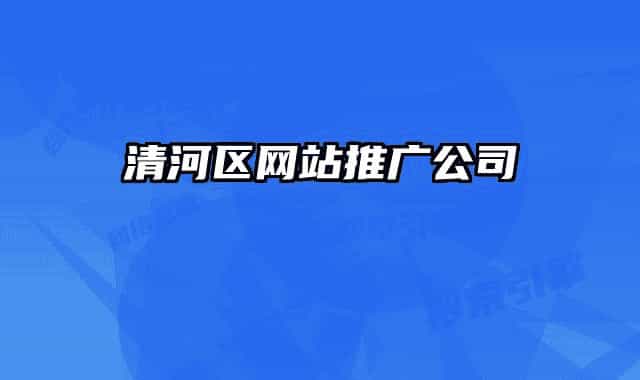 清河区网站推广公司