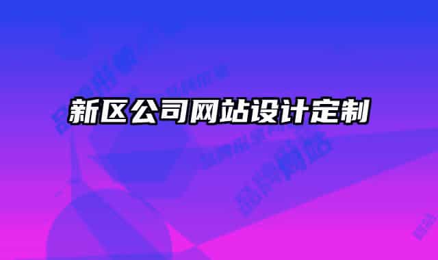 新区公司网站设计定制