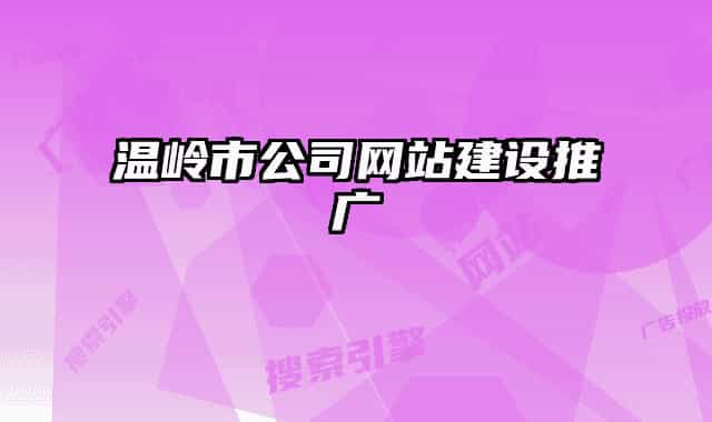 温岭市公司网站建设推广