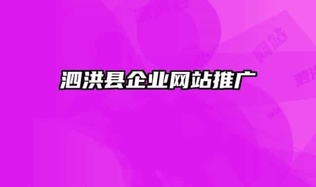 泗洪县企业网站推广