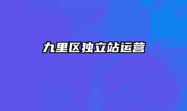 九里区独立站运营