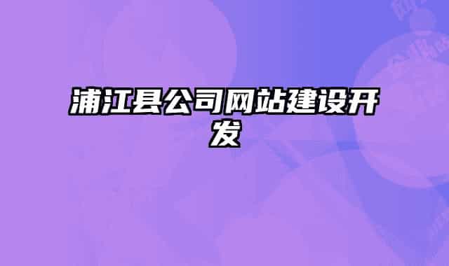 浦江县公司网站建设开发