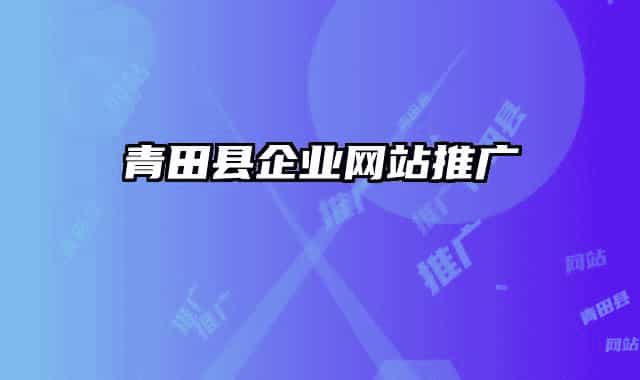 青田县企业网站推广