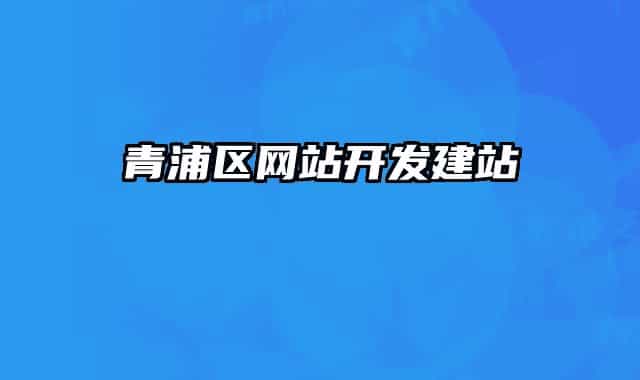 青浦区网站开发建站