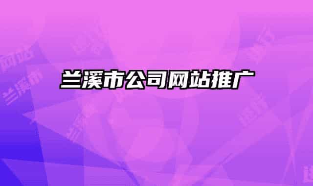 兰溪市公司网站推广