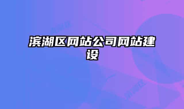 滨湖区网站公司网站建设