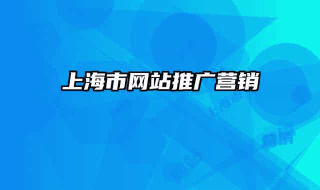 上海市网站推广营销