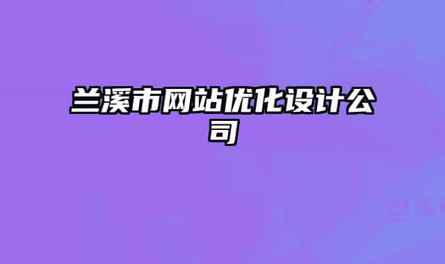 兰溪市网站优化设计公司