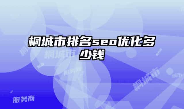 桐城市排名seo优化多少钱