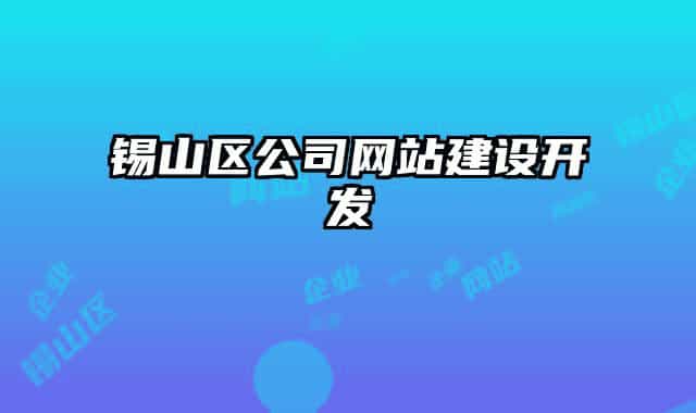 锡山区公司网站建设开发