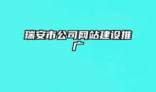 瑞安市公司网站建设推广