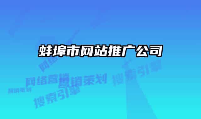 蚌埠市网站推广公司