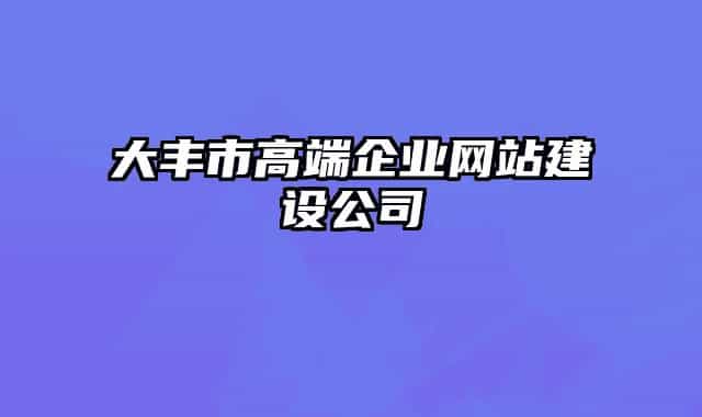 大丰市高端企业网站建设公司