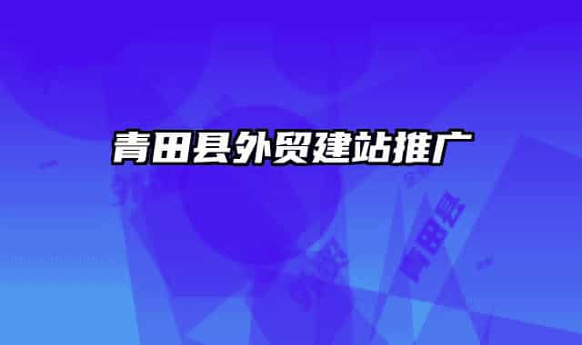 青田县外贸建站推广