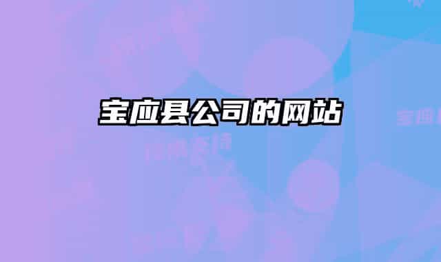 宝应县公司的网站