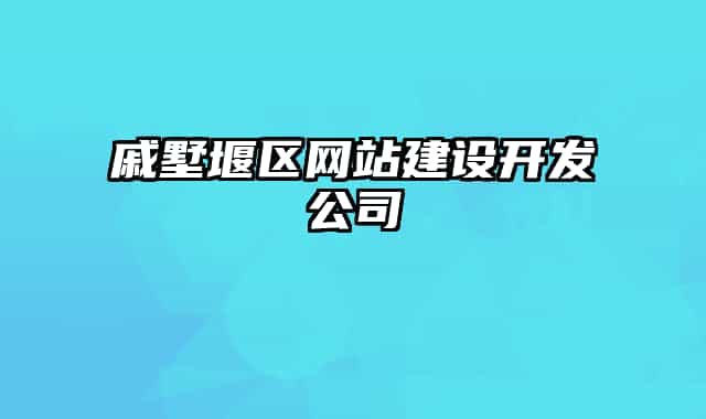 戚墅堰区网站建设开发公司