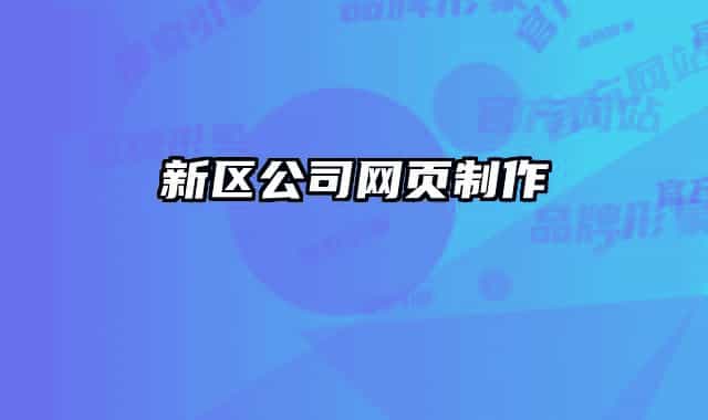 新区公司网页制作