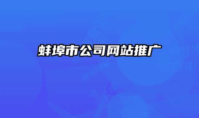 蚌埠市公司网站推广
