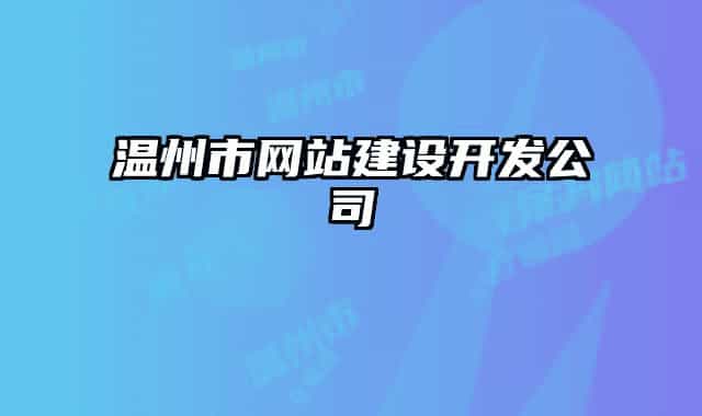 温州市网站建设开发公司