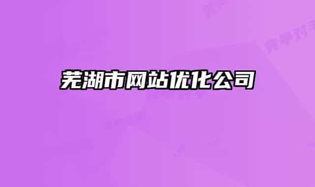 芜湖市网站优化公司