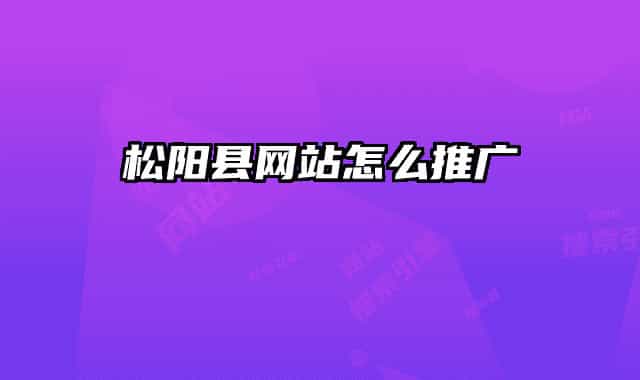 松阳县网站怎么推广