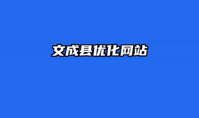 文成县优化网站