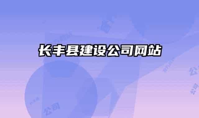长丰县建设公司网站