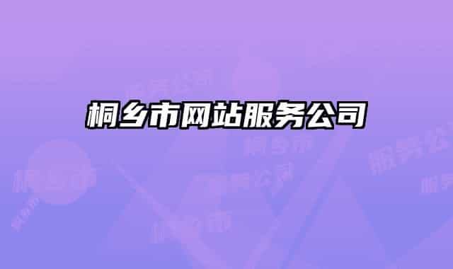 桐乡市网站服务公司