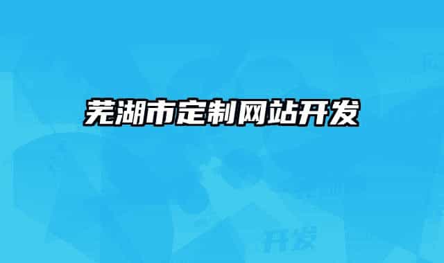 芜湖市定制网站开发