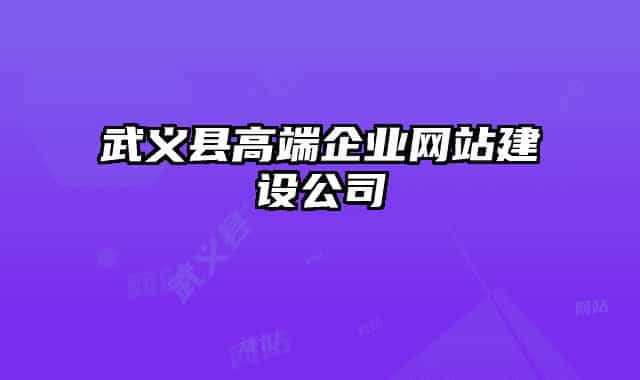 武义县高端企业网站建设公司
