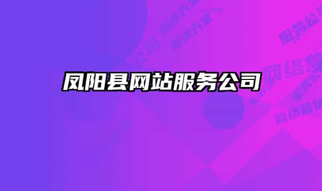 凤阳县网站服务公司