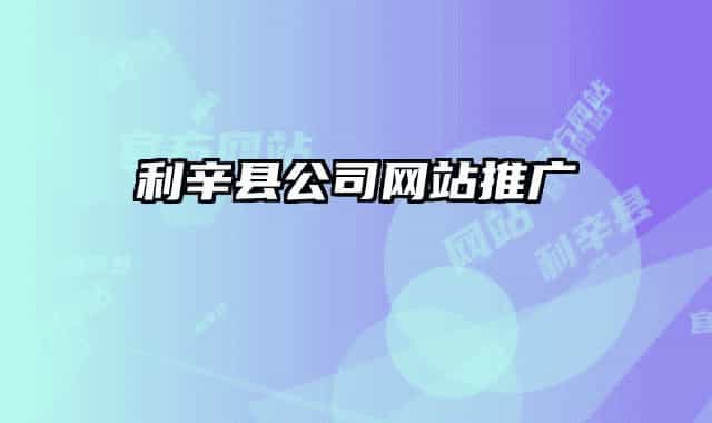 利辛县公司网站推广