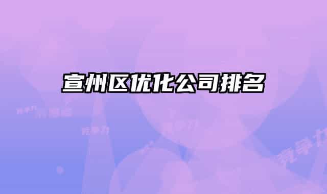 宣州区优化公司排名