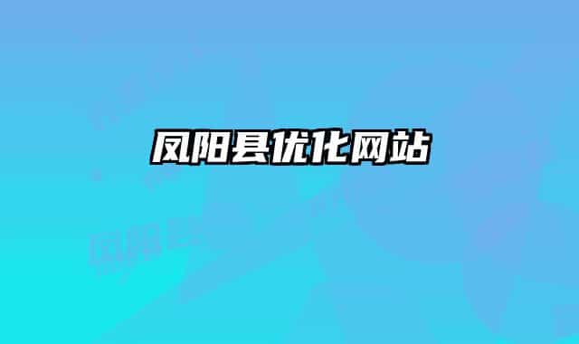 凤阳县优化网站