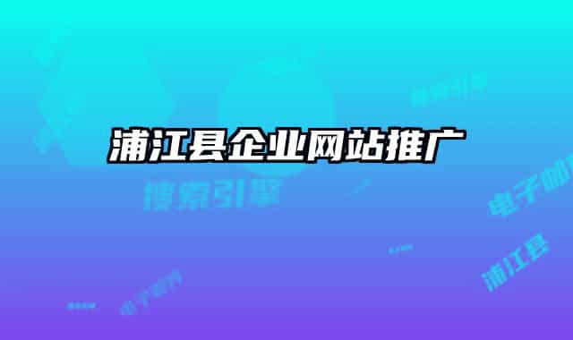 浦江县企业网站推广
