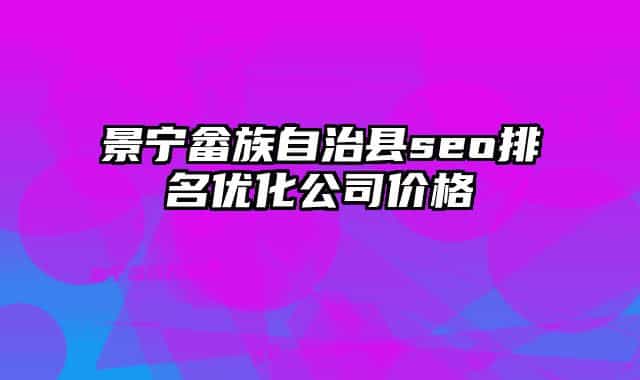 景宁畲族自治县seo排名优化公司价格