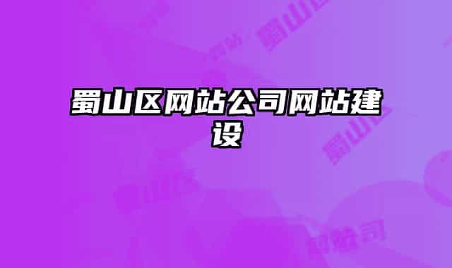 蜀山区网站公司网站建设