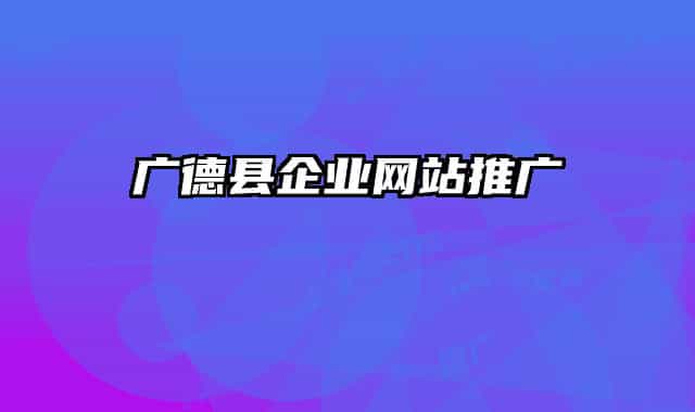 广德县企业网站推广