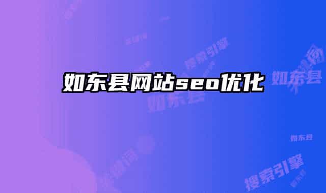 如东县网站seo优化