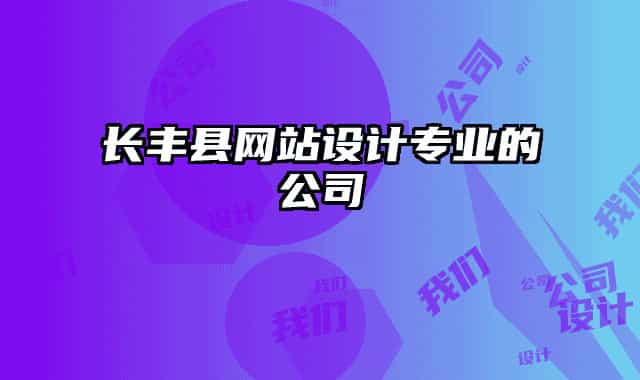 长丰县网站设计专业的公司