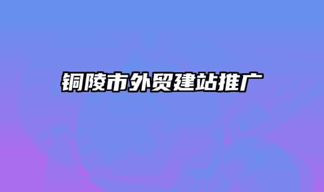 铜陵市外贸建站推广