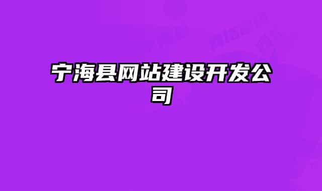 宁海县网站建设开发公司