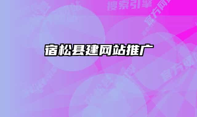 宿松县建网站推广