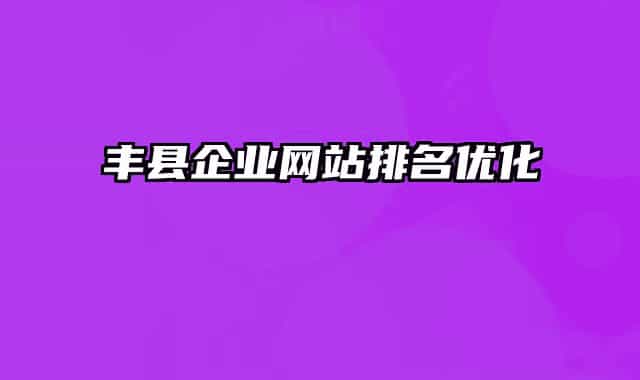 丰县企业网站排名优化